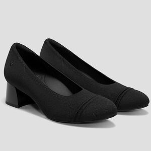 Vivaia Julie Arch Pro Almond-Toe Stress Free Chunky Heels Black